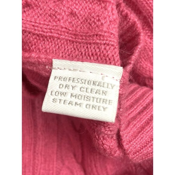 CHARTER CLUB  2 Ply 100% Cashmere Cable Knit Sweater Turtleneck Pink Size Medium - Picture 11 of 14